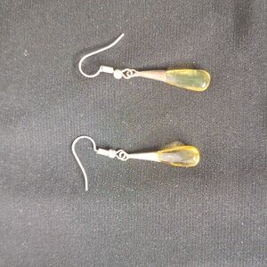 Ambar Stone Elegant Gold color Teardrop Earrings